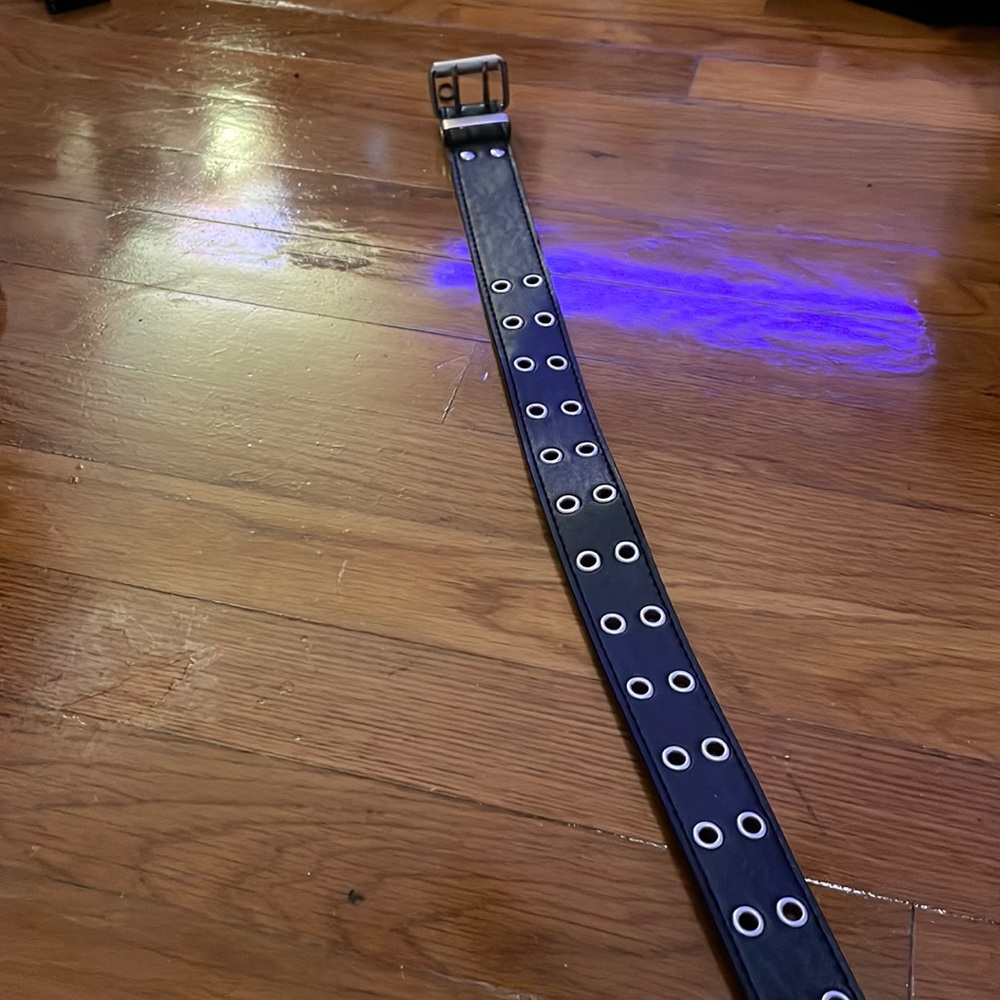 Black Belt with Metals Holes